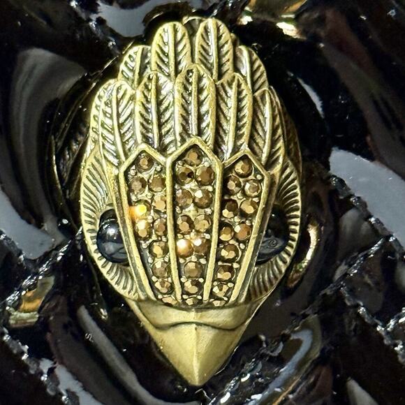 New Kurt Geiger Kensington Star Crossbody Chain Mini Bag Quilted Patent Leather - Picture 16 of 16